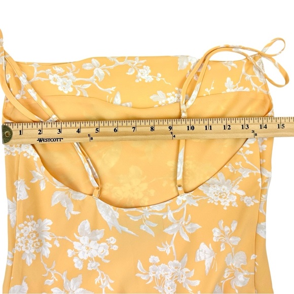 Butter Yellow Floral Cowl Neck Slip Dress Fairycore Small Abercrombie & Fitch - Picture 9 of 11